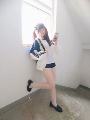 [COS phúc lợi] Vẻ đẹp hai chiều Furukawa kagura - trang phục thể thao thể dục dụng cụ bằng lụa trắng